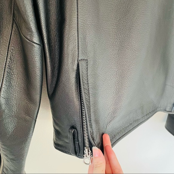 Madewell black leather motorcycle jacket - Picture 7 of 14